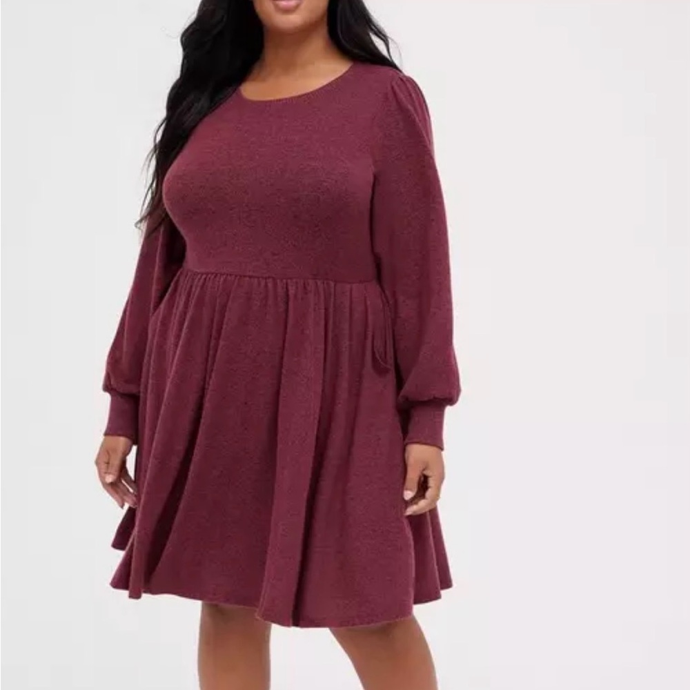 Torrid Rich Burgundy Long Sleeve Dress